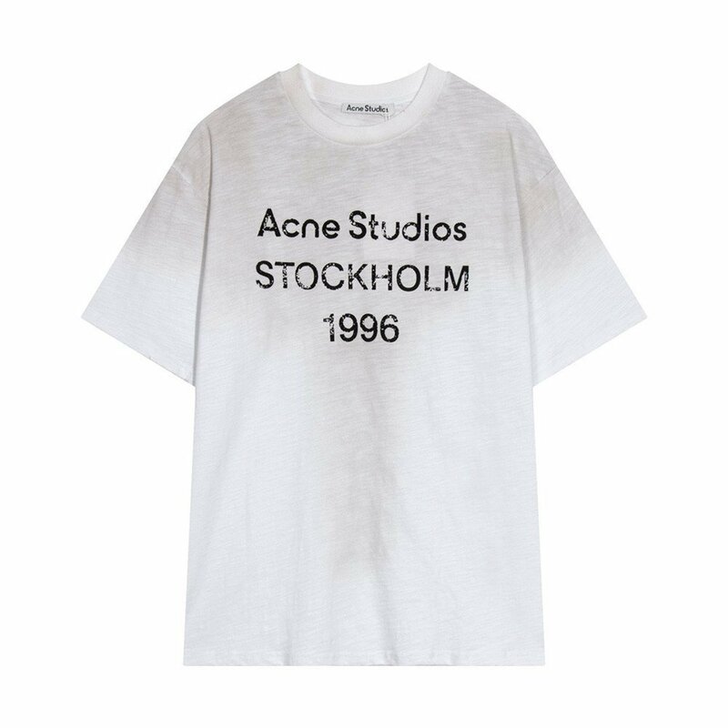 【アクネストゥディオズ】Stamp Logo 1996 コットンロゴTシャツ ヴィンテージ加工 半袖ｔシャツ 男女兼用 白 Sサイズ