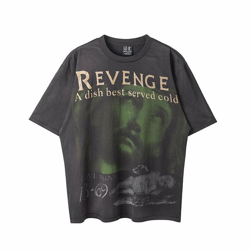 レア【Saint Mxxxxxx】BerBerJin SS TEE REVENGE 黒 半袖 tシャツ 男女兼用 ユニセックス ヴィンテージ Lサイズ