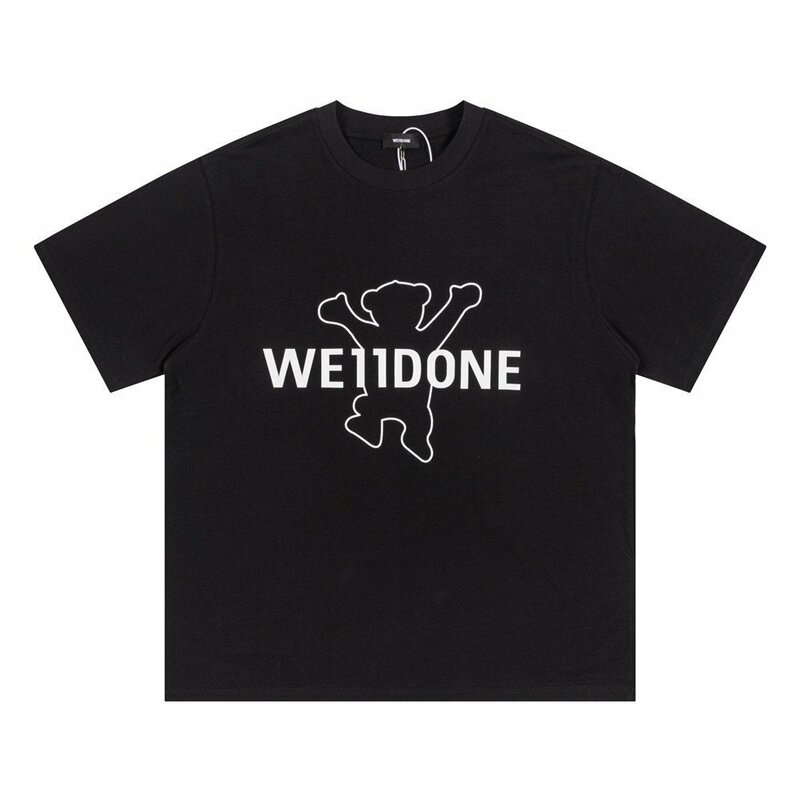 We11Done ウェルダン 半袖 Tシャツ コットンT ベア プリント メンズ レディース ベージュ ブラック Lサイズ