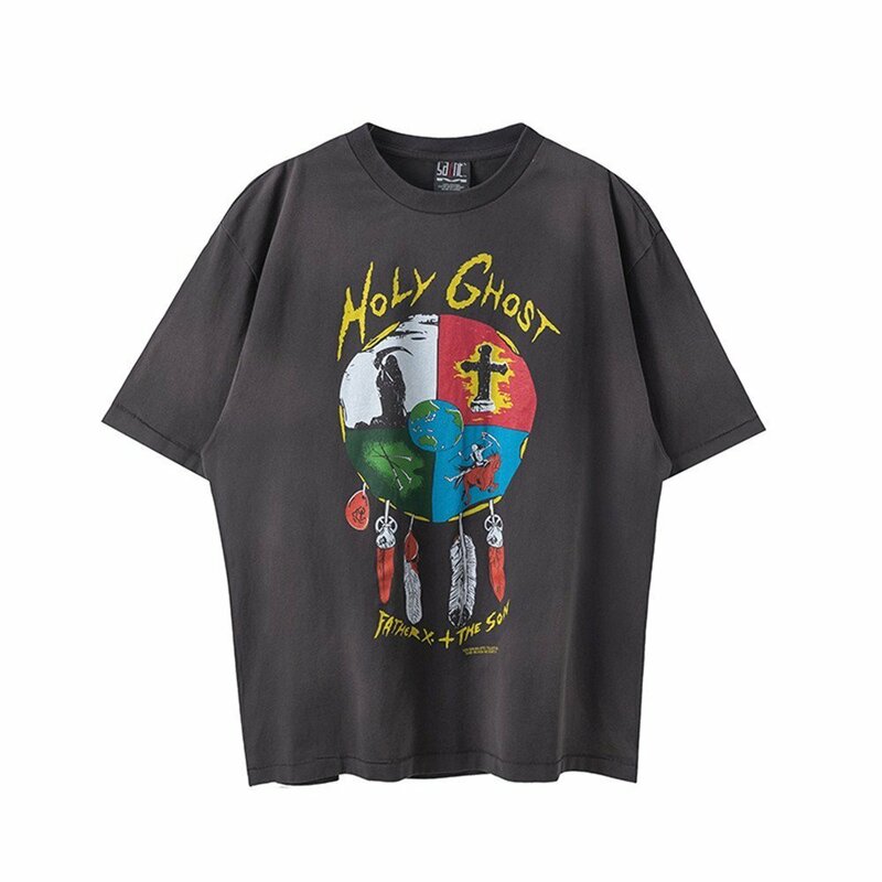 SAINT MICHAEL Neil Young セントマイケル ダークグレー 半袖tシャツ ユニセックス ファッション トップス カットソー Lサイズ