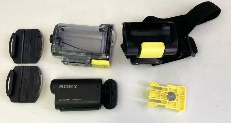 1円～【中古/美品/動作未確認】SONY ソニーデジタル HD ビデオカメラレコーダー HDR-AS15 フルハイビジョン 60P 60m防水 防塵 耐衝撃