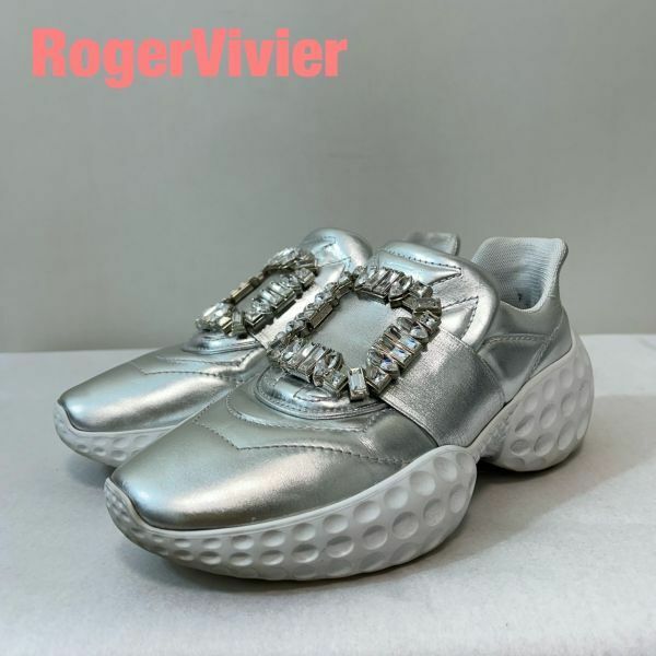 N0020★10 高級 Roger Vivier ロジェヴィヴィエ ライトストラスバックル VIV RUN RIGHT レディース 厚底 ダッド スニーカー シューズ 靴