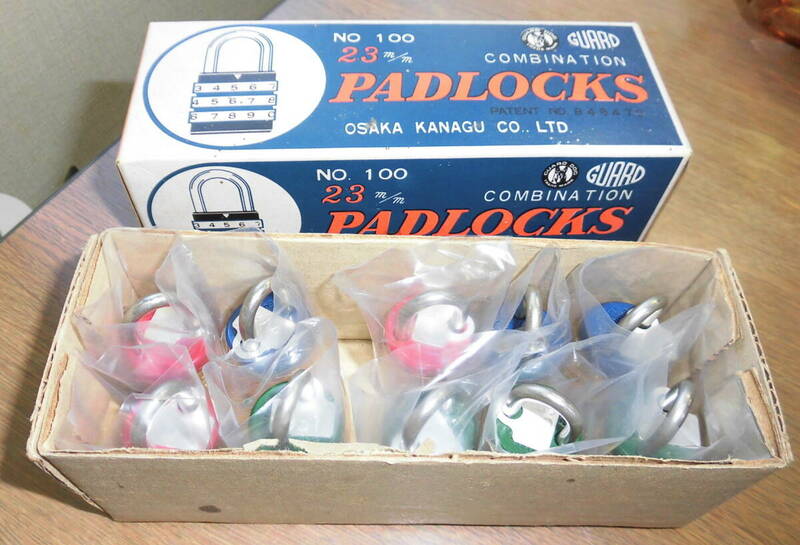 ダイヤル式 南京錠 鍵 10個セット PADLOCKS 23mm