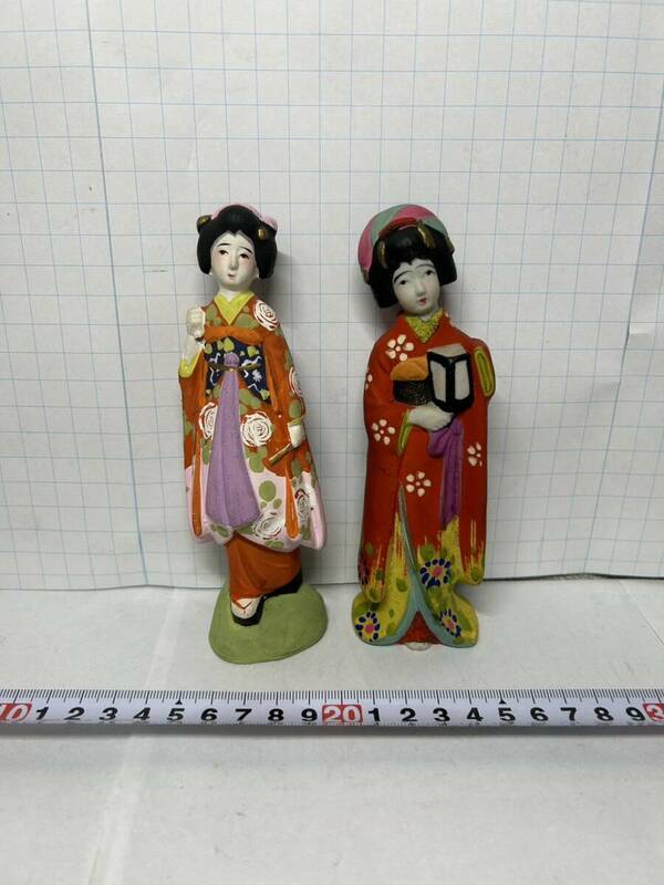 陶器製人形 陶磁器人形 陶器 日本人形 日本 JAPAN アンティーク ヴィンテージ 和服 女性 昭和 昭和レトロ レトロ 古物 古い 美品