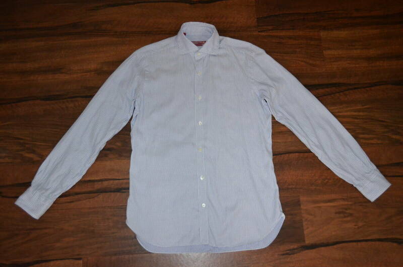 ●即決！バルバ BARBA DANDYLIFE 小紋柄ホリゾンタルカラーシャツ 39 (151/2) 良品