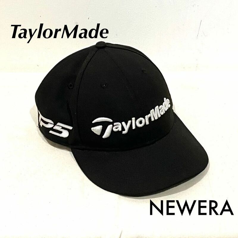 【美品】Taylor Made×NEWERA/テーラーメイド ニューエラ　M3 TP5 スナップバックキャップ ブラック ホワイト 帽子 ゴルフ 黒 9FIFTY