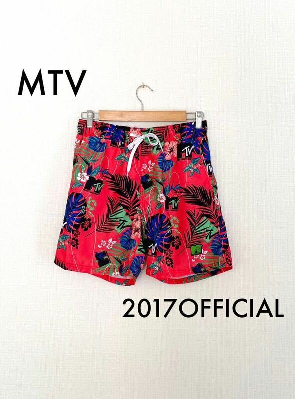 【2017オフィシャル】MTV ショートパンツ ショーツ 花柄 総柄 スイム M ハーフ メンズ 水陸両用