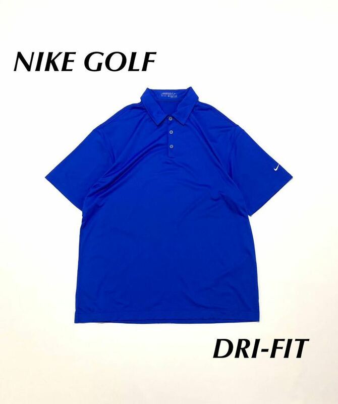 【輸入品】NIKE GOLF ナイキゴルフ DRI-FIT 半袖ポロシャツ ロゴ刺繍 大きいサイズ XL ゴルフウェア アメリカ 青 大量