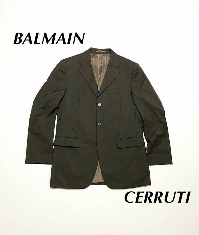 【輸入品】BALMAIN バルマン Cerruti チェルッティ テーラードジャケット 3B スーツジャケット ダークブラウン 紳士服 卸 大量 ビンテージ