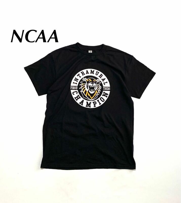 【US輸入品】両面プリントTシャツ 半袖 ブラック NCAA MIAA フットボール カレッジロゴ アメリカ 大学 古着 ビンテージ まとめ 大量