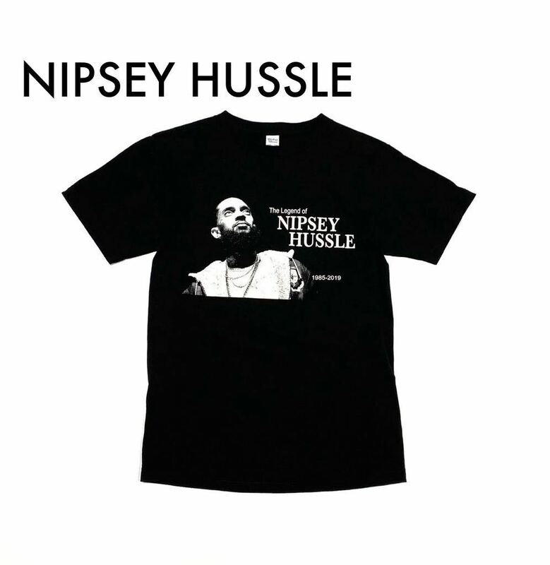 【US 輸入品】2000年代製 ラップTシャツ Nipsey Hussle ニプシーハッスルリルバウワウ Hiphop Rap Tee バンド Tshirts アメリカ 古着 黒
