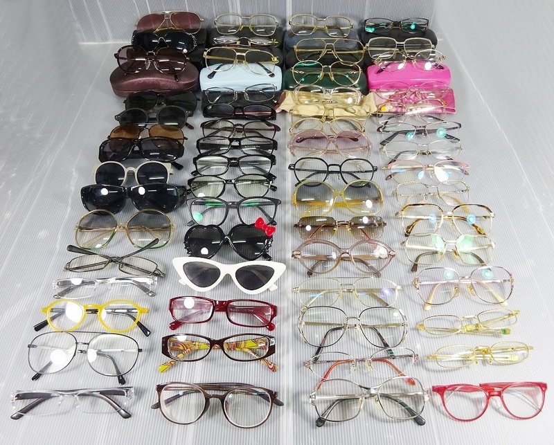 8■まとめて 大量 60点 眼鏡 メガネ 老眼鏡 サングラス メガネケース ジャンク まとめ売り