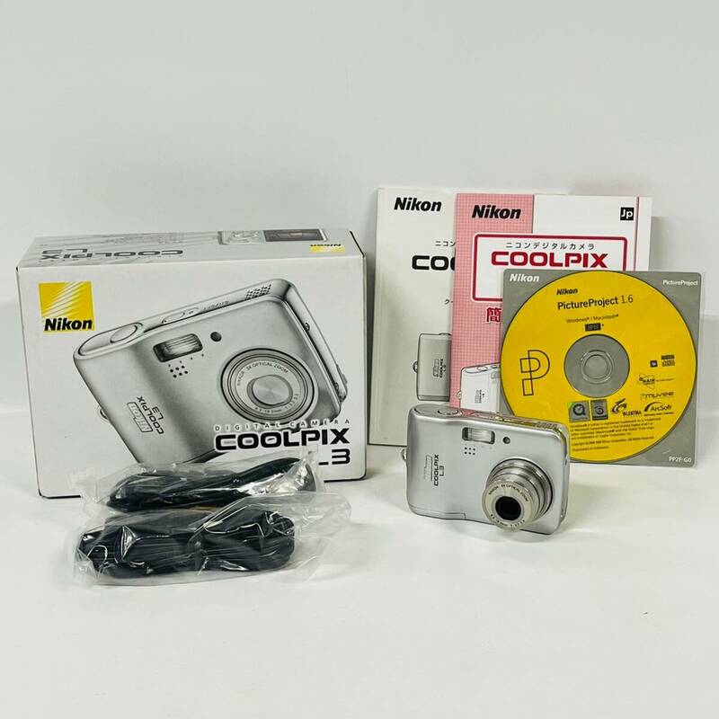 1円~【通電確認済】ニコン Nikon COOLPIX L3 NIKKOR 3× OPTICAL ZOOM 6.3-19.2mm 1:3.2-5.3 コンパクトデジタルカメラ 付属品あり J140284