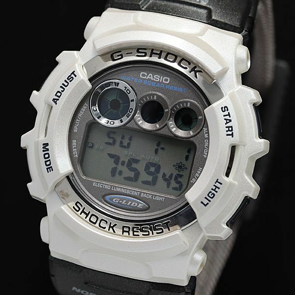 1円 保/箱付 稼働 カシオ Gショック GL-110 ショックレジスト QZ C-LIDE ホワイト メンズ腕時計 KMR 6696000 4JWY