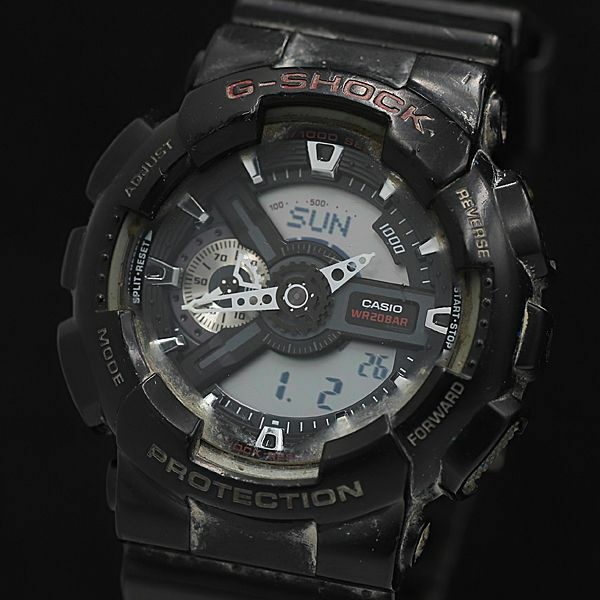 1円 稼働 カシオ Gショック QZ デジタル文字盤 GA-110 ブラック プロテクション メンズ腕時計 KMR 0561000 4ERT