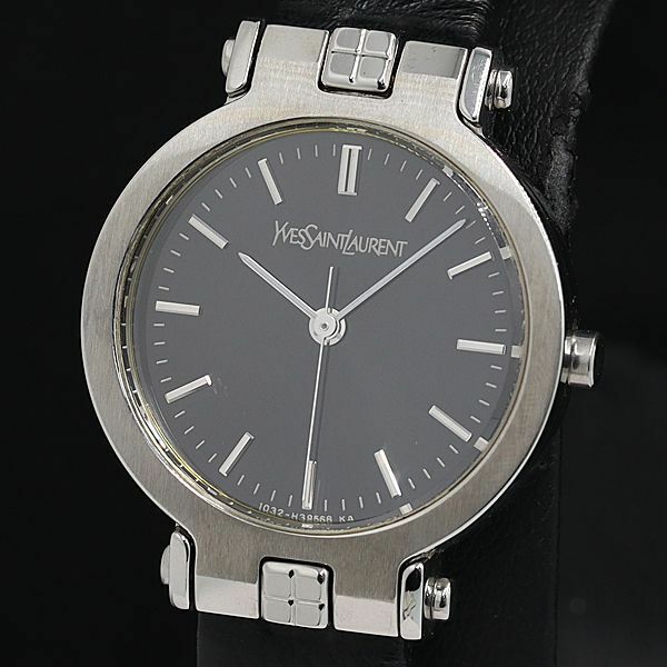 1円 イブサンローラン 1032-H23028 QZ 黒文字盤 レディース腕時計 KTR 2011000 5BJY