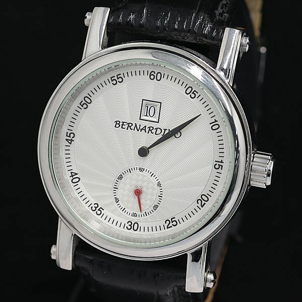 1円 稼動 良品 ベルナルディーノ AT/自動巻 スモセコ 白文字盤 メンズ腕時計 KTR 2011000 5BJY