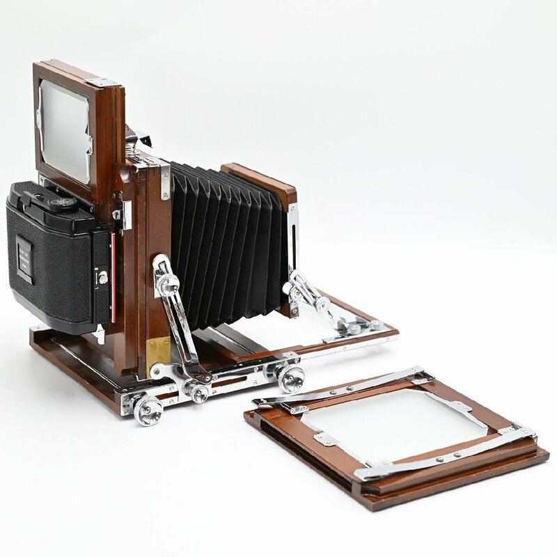 超稀少美品 長岡製作所 NAGAOKA SEISAKUSHO 暗箱 暗幕 木製 大判カメラ フィルムカメラ