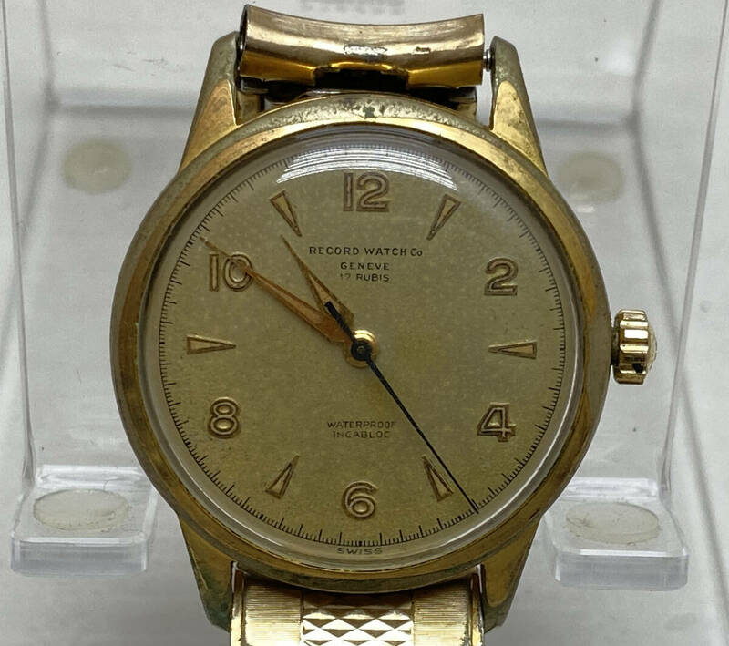 Record Watch Co GENEVE 17RUBIS 手巻き 腕時計 20 microns スイス製 アンティーク