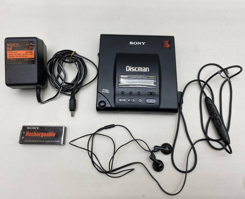 再生OK SONY Discman D-303 CDプレーヤー リモコン付きイヤホン MDR-E472 ソニー 希少