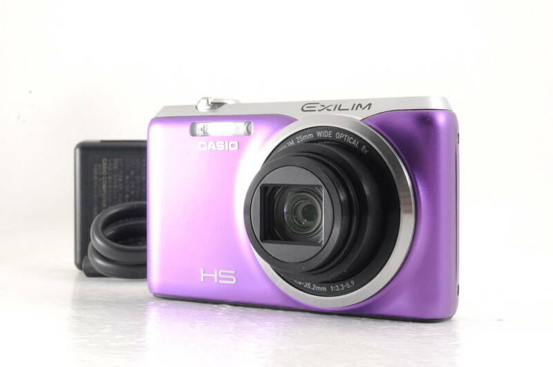 動作品 カシオ CASIO EXILIM EX-ZR20 エクシリム 紫 パープル コンパクトデジタルカメラ 充電ケーブル付 管GG3223