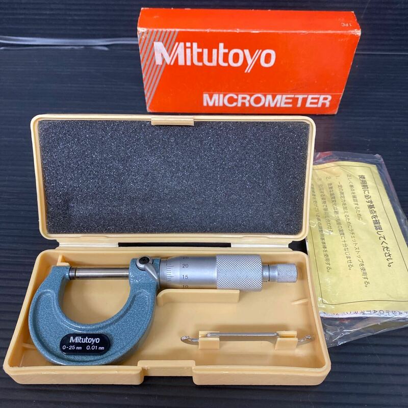 ミツトヨ MITUTOYO 標準外側マイクロメーター M110-25 103-137 測定範囲0-25mm 目盛り0.01mm 