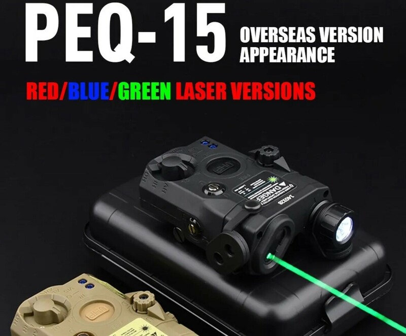【新品】　PEQ-15　グリーンレーザー ＆ 白色LED　リモートスイッチ　ケース付　★　米軍　M4　レーザーサイト