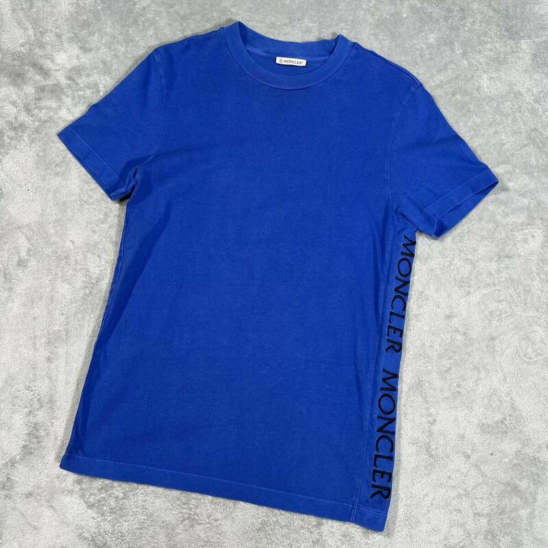 1円　極美品　MONCLER モンクレール　マグリア　半袖　Tシャツ 半袖Tシャツ XSサイズ 青　ブルー　サイドライン　サイドロゴ　7897