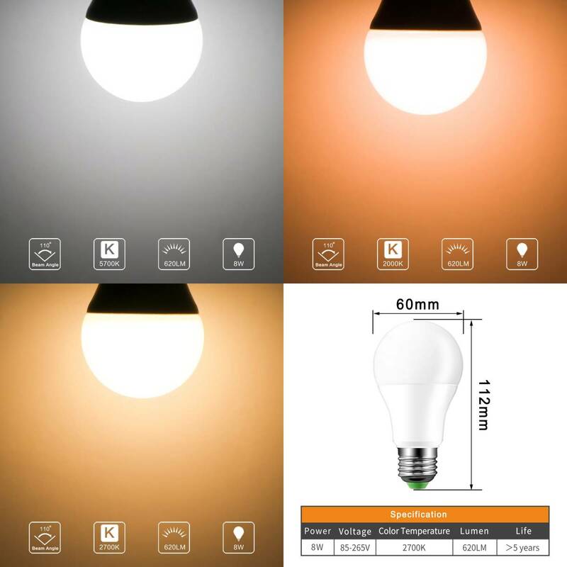 LED 電球バルブ 2個セット 明暗センサー 明るさセンサー 色組み合わせ可　620LM 玄関 門柱 常夜灯に 自動点灯 消灯 E26/E27 白 暖色 橙