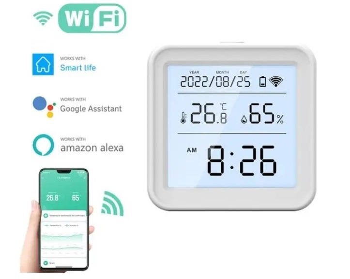 新品未使用 TUYA 時計 温湿度計 wifi接続 アレクサ グーグル対応 アプリ操作 データ送信可能 単四電池式 ALEXA GOOGLE スマートライフ