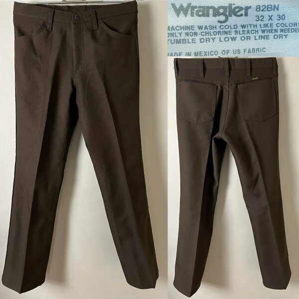 ★【美品 希少 00s位 メキシコ製】WRANGLER ラングラー 82BN 名作 定番 スタプレパンツ（ランチャーパンツ）ブーツカット W32 ブラウン