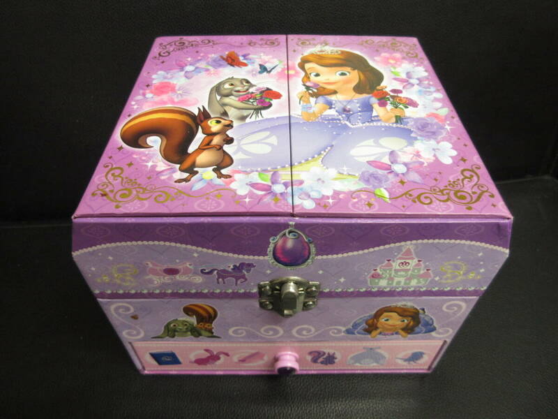《玩具》Disney 「サンスター ジュエリーボックス」 高さ：約15.4cm プリンセスデザインの宝石箱 収納BOX インテリア・小物