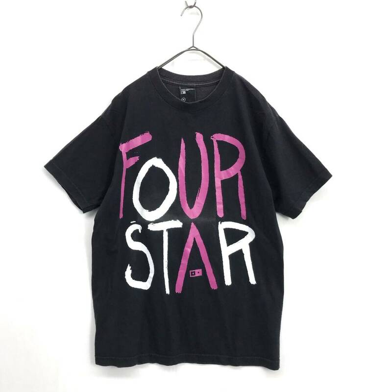 KZ8275★FOUR STAR : 90's Old ロゴプリントTシャツ★M★黒 フォースター