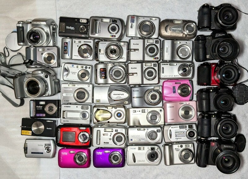 デジタルカメラ 40台 まとめ売り デジカメ コンデジ 現状未確認中古品 Canon OLYMPUS SONY FUJIFILM Nikon Kodak 他