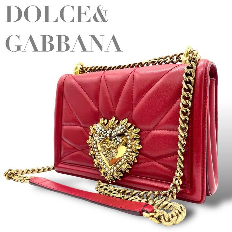 DOLCE&GABBANA ディボーション　チェーンショルダーバッグ　レザー　C