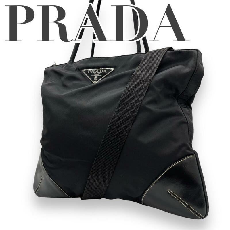 美品　PRADA プラダ　E12　ナイロン　2way　トートバッグ　三角ロゴ