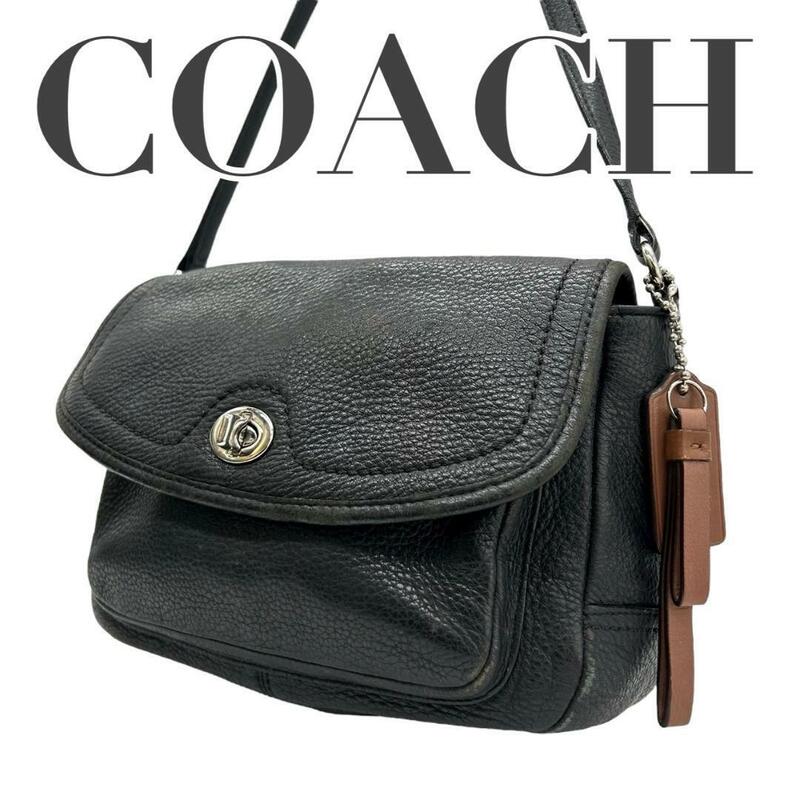 COACH コーチ　s91　斜め掛け　レザー　f28725　ショルダーバッグ　黒