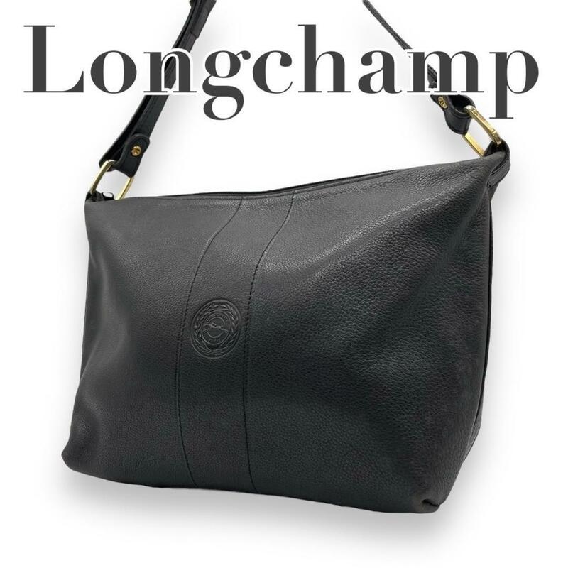 美品　LONGCHAMP ロンシャン　s22 レザー　ショルダーバッグ　ブラック