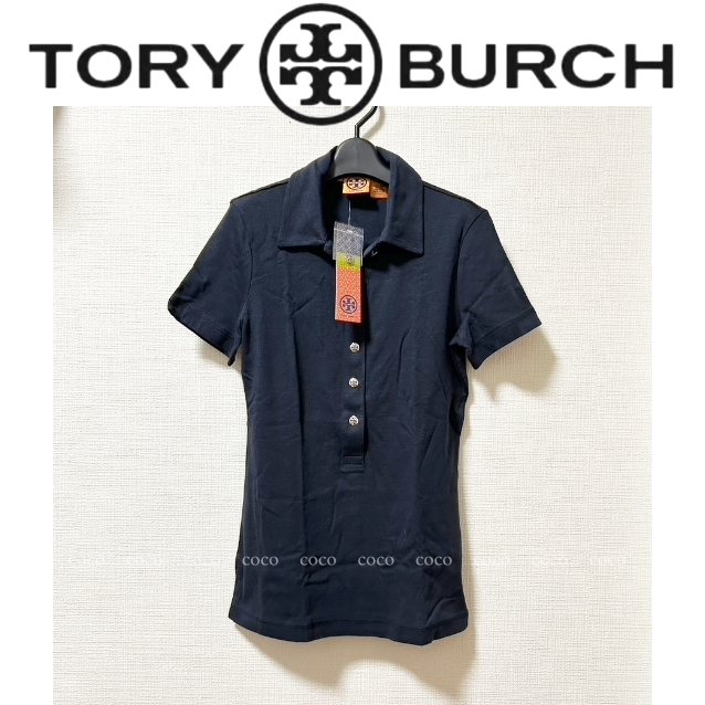 新品TORY BURCHトリーバーチポロシャツ　NAVY