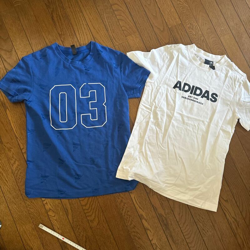 Tシャツ 半袖Tシャツ アディダス　訳あり　2枚セット　送料込み！！　ブルー　白　サイズ150 adidas