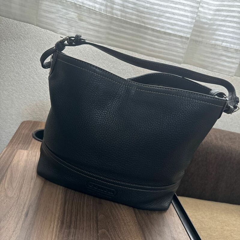 【美品】COACH コーチ ショルダーバッグ レザー 5715 黒