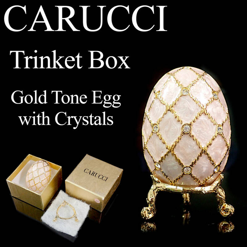 Carucci gold trinket box egg crystals カルーチ トリンケットボックス ゴールドエッグ エナメルクリスタル 