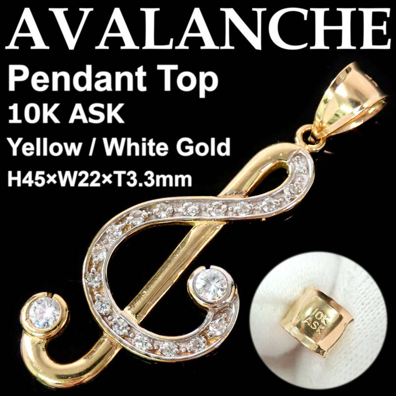 AVALANCHE Note Pendant Top Yellow/White Gold 10K ASK アヴァランチ イエローゴールド ペンダントトップ