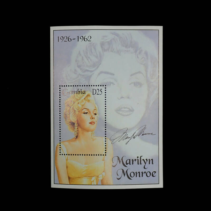 未使用 切手 マリリン・モンロー カンビア 発行 小型シート 202 Marilyn Monroe