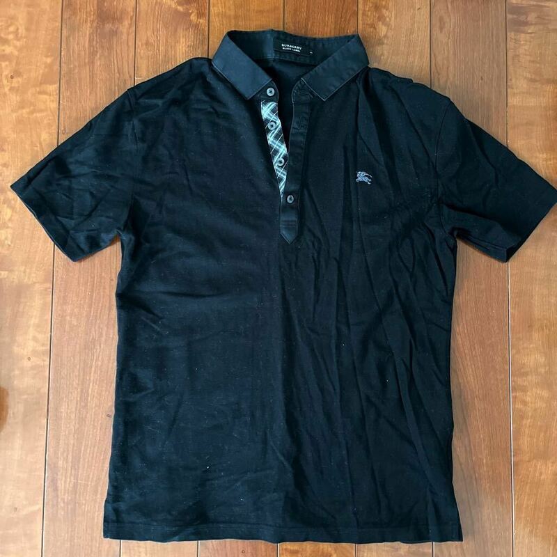 BURBERRY BLACK LABEL バーバーリーブラックレーベル 半袖ポロシャツ 2 ブラック 日本サイズ：M 綿100％