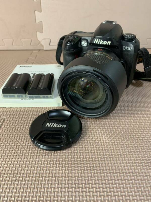 【1円】コレクター放出品　Nikon D100 VR AF NIKKOR 24-120mm1:3.5-5.6 G PROTECTOR 72mm 通電確認済み　現状品