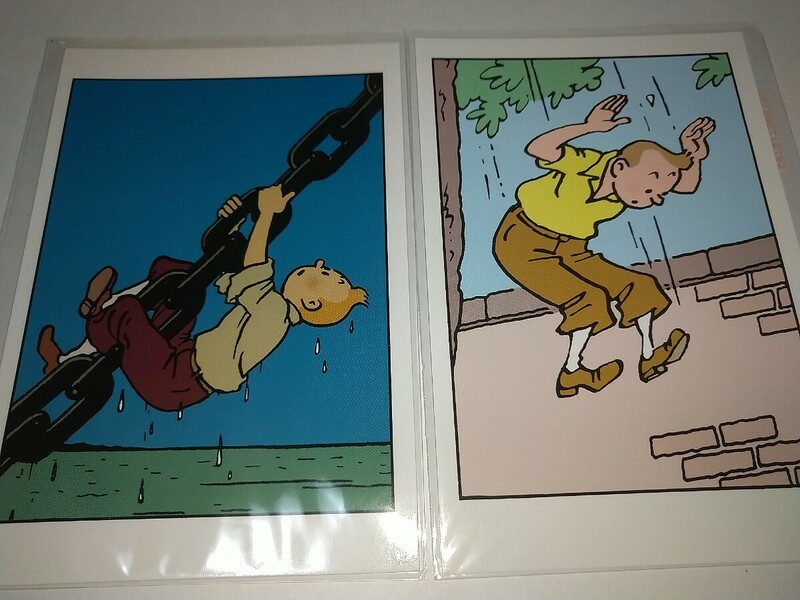 【未使用新品】タンタンの冒険 TINTIN POSTCARD 絵はがき 葉書 メッセージカード 2種各1枚セット イラストカード ポストカード