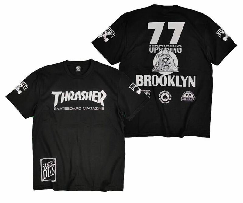 半袖Tシャツ スラッシャー ストリート系 THRASHER ロック スケードボード スケーター バイク 黒 Lサイズ