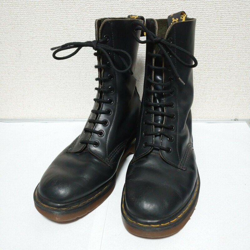 貴重 Dr.Martens ドクターマーチン UK7 英国製 10ホール イングランド製 1490 26cm 黒 ブラック 希少