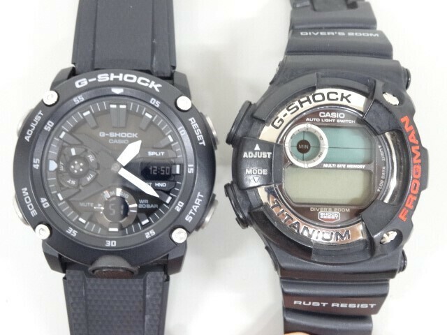 ジャンク 2点セット まとめて CASIO カシオ G-SHOCK Gショック FROGMAN フロッグマン DW-9900 カーボンコアガード GA-2000 メンズ 腕時計